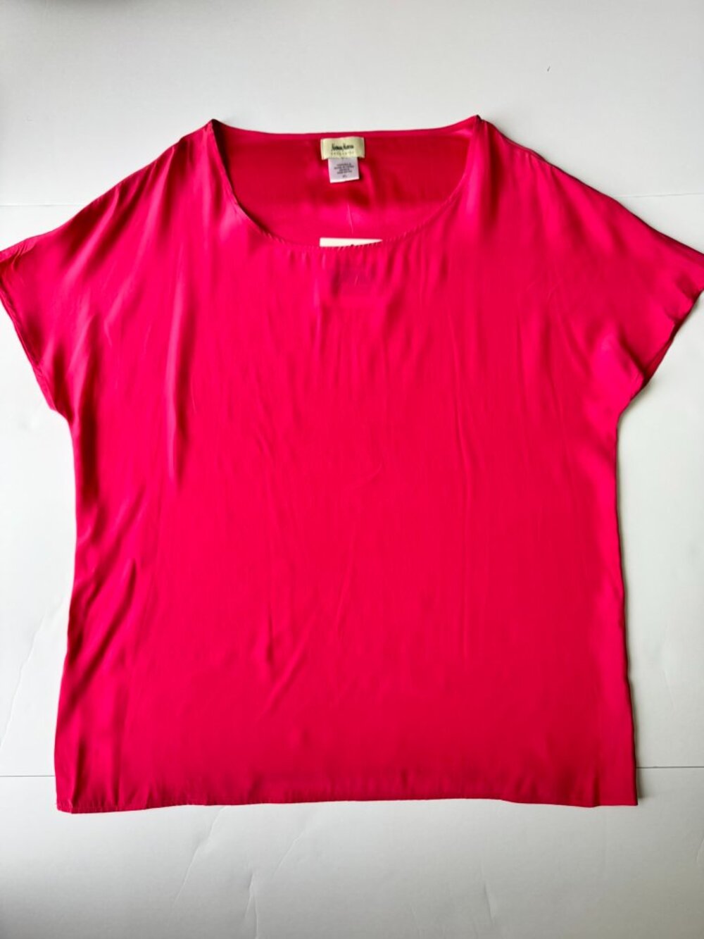 Neiman Marcus Exclusive Silk Dolman Tee XL Hot Pink NWT
